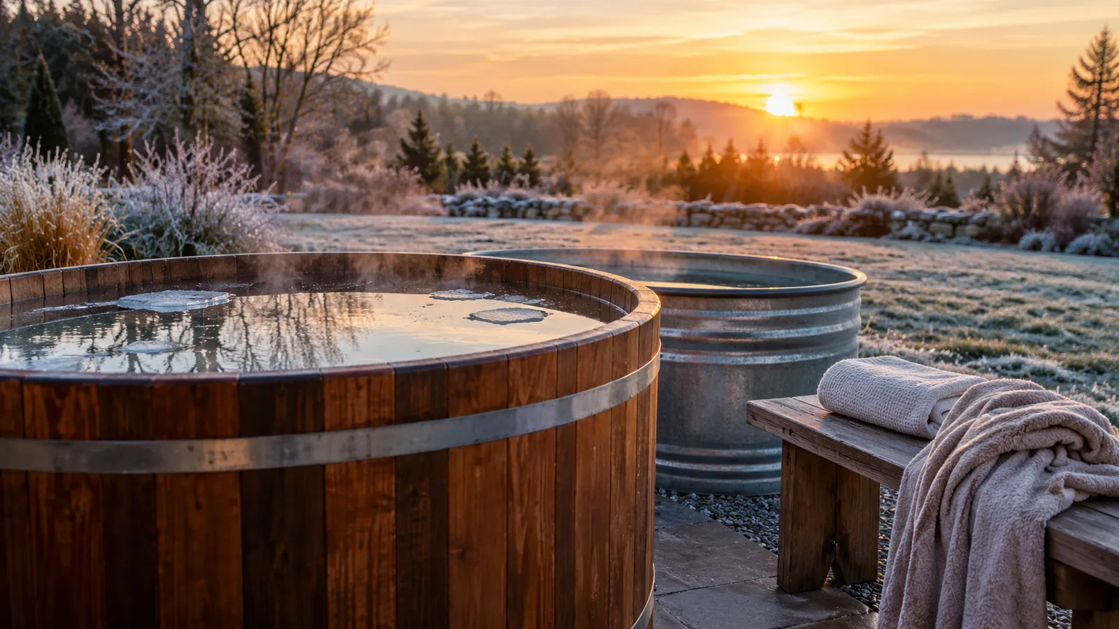 AI-generated illustration for Cold Plunge vs. Ice Bath