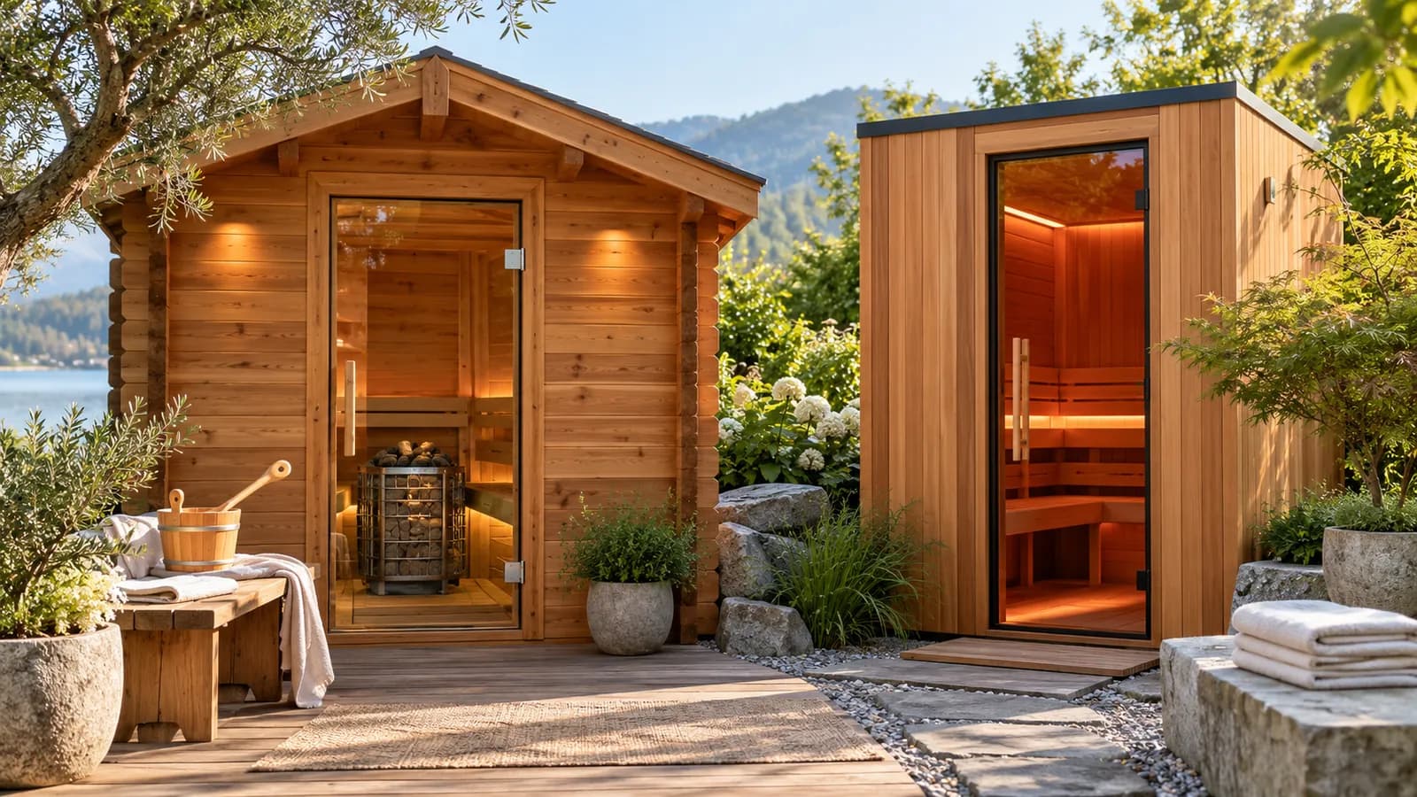 AI-generated illustration for Infrared vs. Traditional Saunas