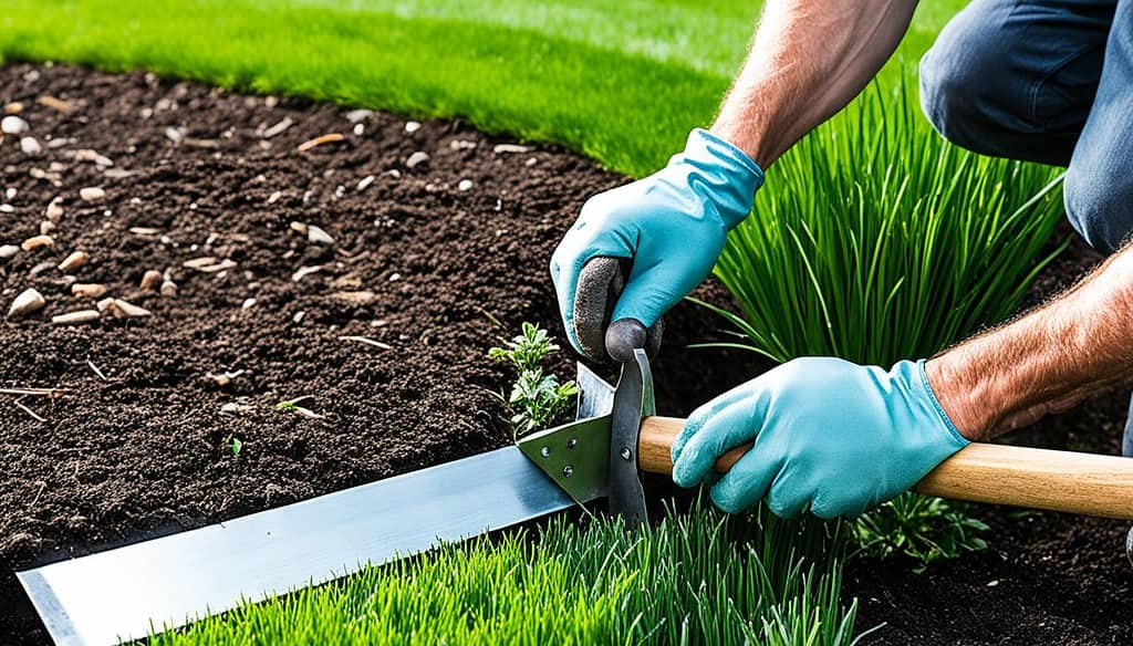 Aluminum landscape edging installation