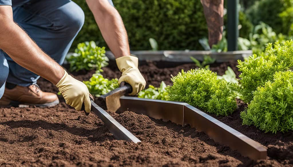 Aluminum landscape edging installation