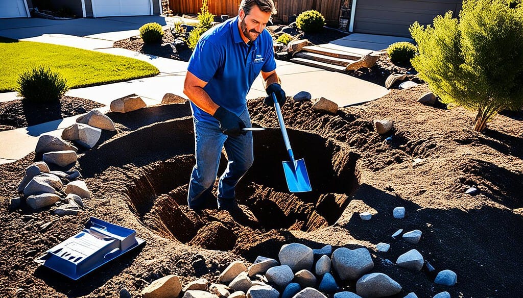 Digging a hole for water feature