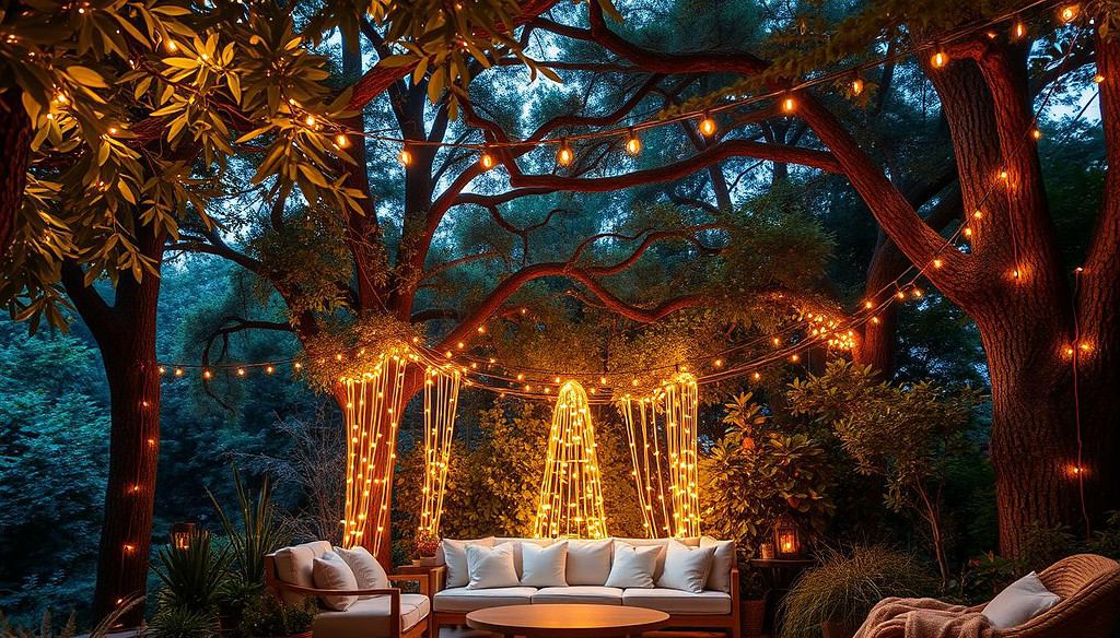 Fairy light ideas for backyard