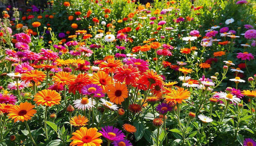 Flowering plants in a garden