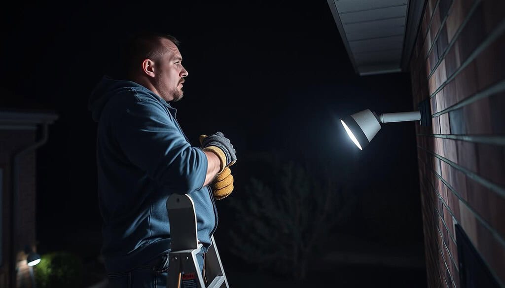 Installing outdoor security lights