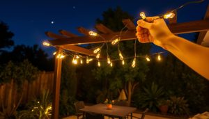 how to install outdoor string lights