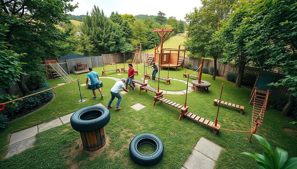 obstacle course in the backyard