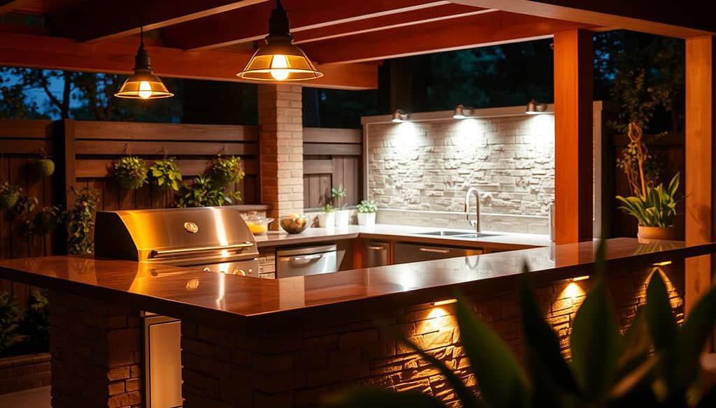 outdoor lighting for kitchen space