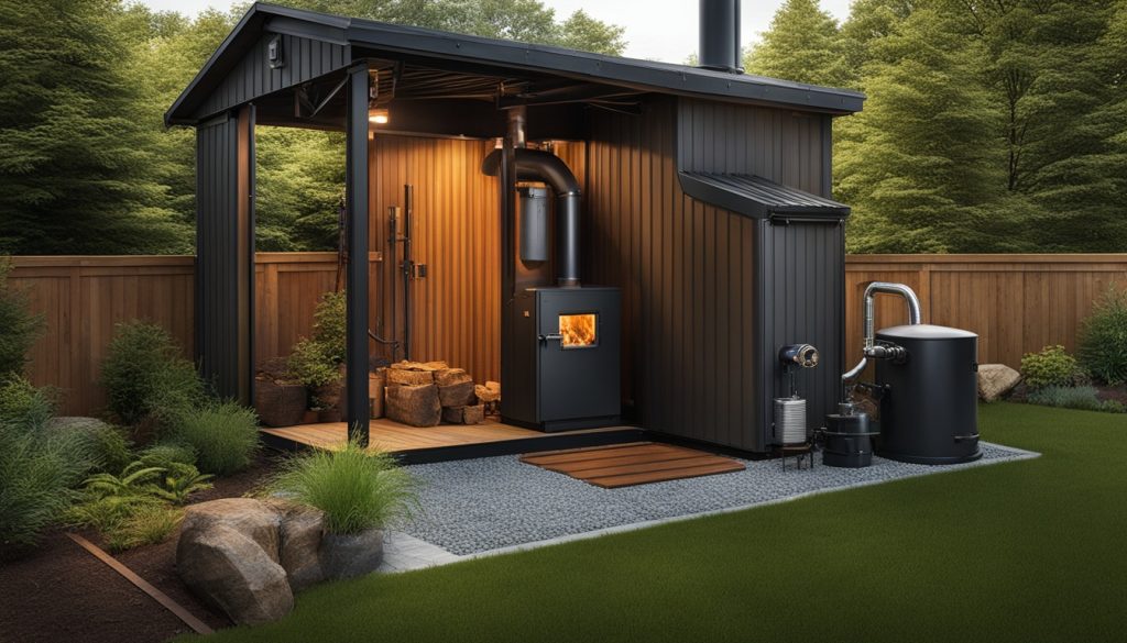 outdoor wood boiler setup